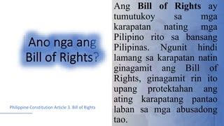 bill of rights karapatang pantao|Article III of 1987 Philippine Constitution: Bill of Rights .